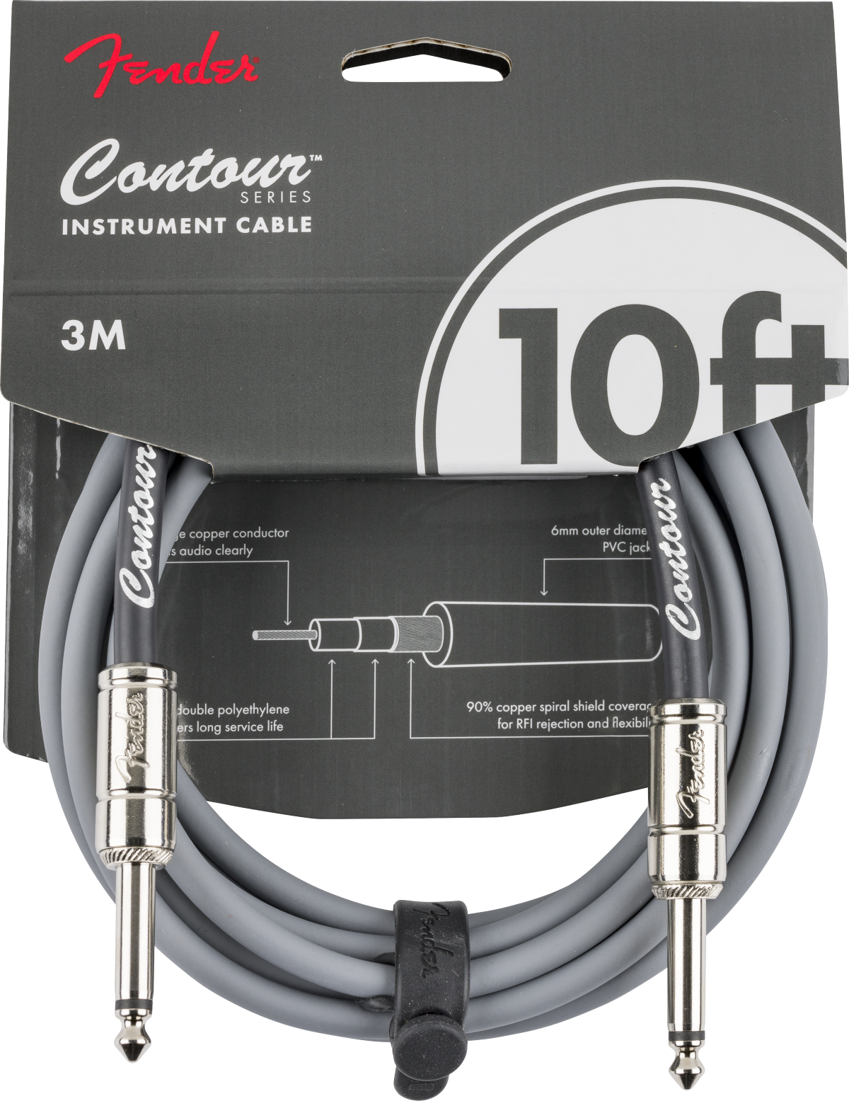 Contour 10' instrumenttikaapeli, Inca silver