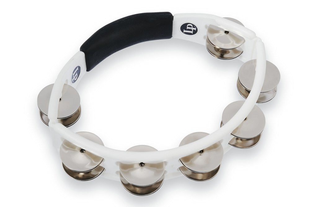LP Cyclops Hand Held Tambourine - Steel Jingles, White