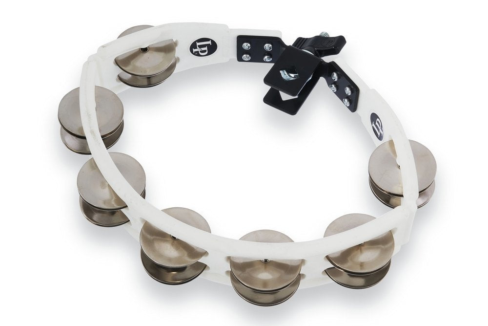 LP Cyclops Mountable Tambourine - Steel Jingles, White