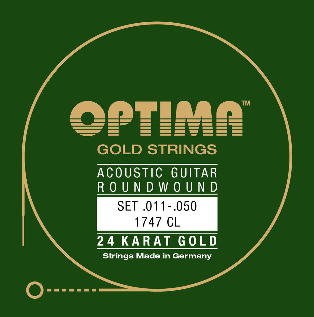 Akustisen kitaran kielet Gold Strings Setti