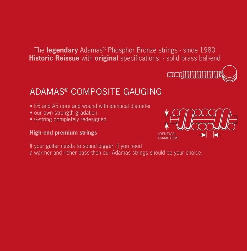 Akustisen kitaran kielet Adamas Historic Reissue Phosphor Bronze Extra Light .010-.047
