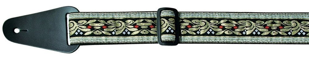 Kitarahihna F&S Folk Jacquard Vaalea-musta-kulta