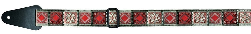 Kitarahihna F&S Folk Jacquard Puna-Hopea-Musta