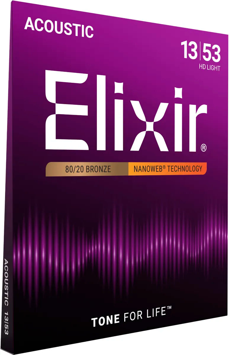 Elixir 11182 Nanoweb 80/20 Bronze HD Light (13-53) - Akustisen kitaran kielet