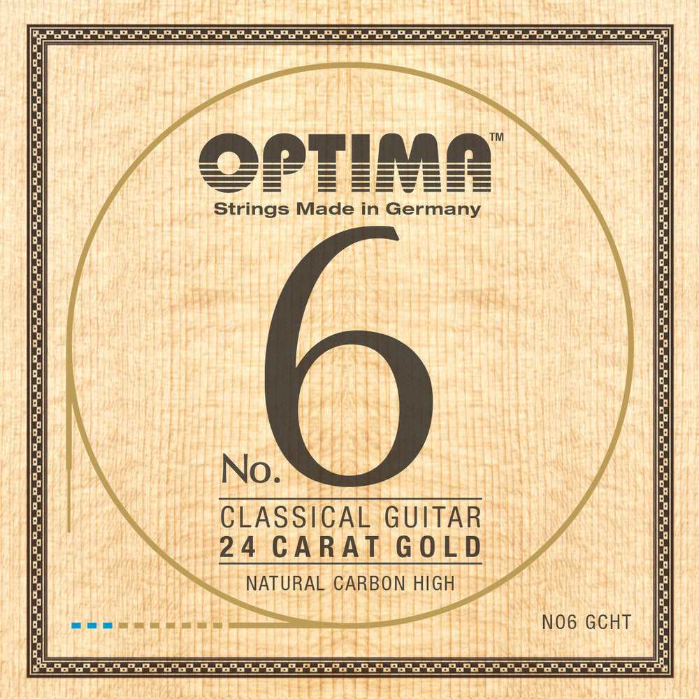 Klassisen kitaran kielet No. 6 24 Karat Gold Sarja Carbon Gold high