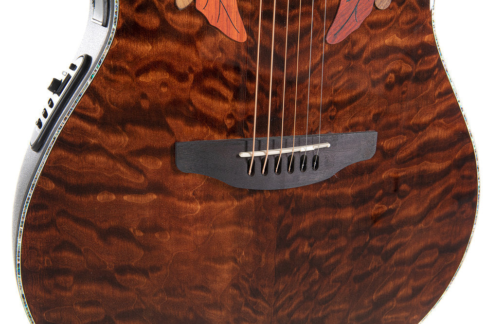 Ovation Elektro-akustinen kitara Celebrity Elite Plus Mid Cutaway, dark tiger eye