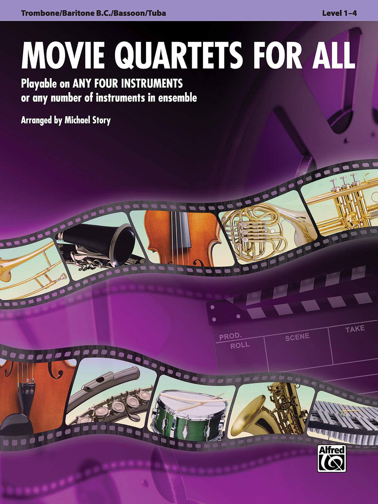 MOVIE QUARTETS FOR ALL TROMBONE/BARITONE B.C./BASSOON/TUBA