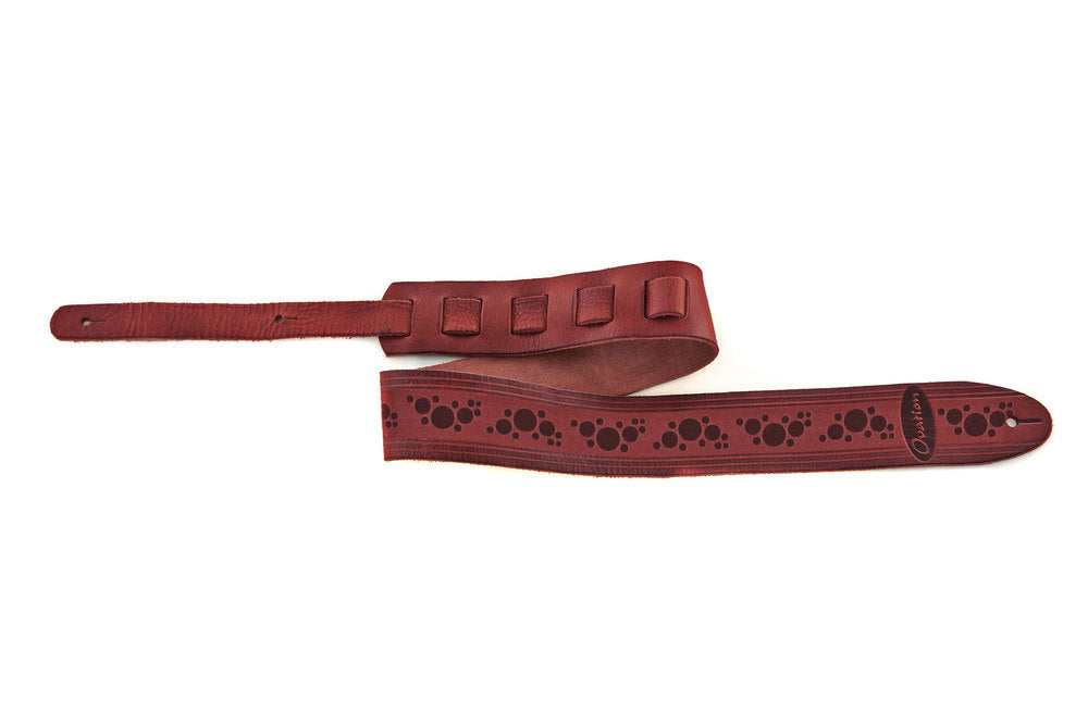 Ovation Premium Leather Guitar Strap - Ruby Red