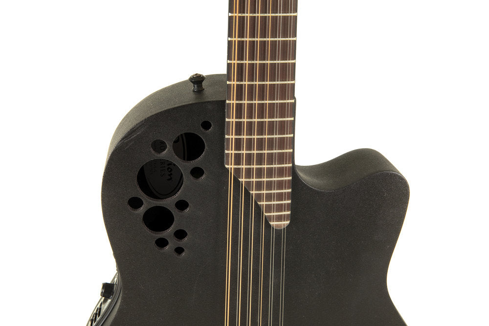Elite TX Deep Contour Cutaway 12-string Black Textured