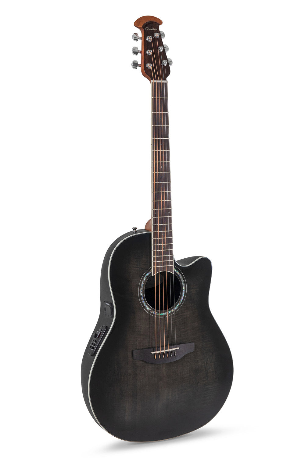 Elektro-akustinen kitara Celebrity Standard Plus Mid Cutaway Transparent Blackburst Flame