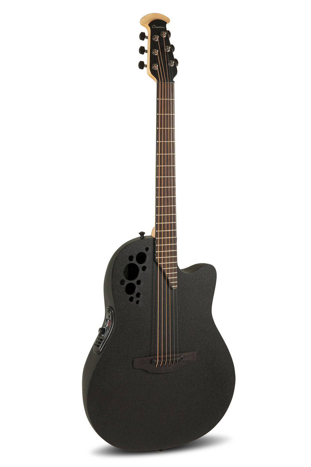 Ovation Elektro-akustinen kitara Elite TX Super Shallow, black textured