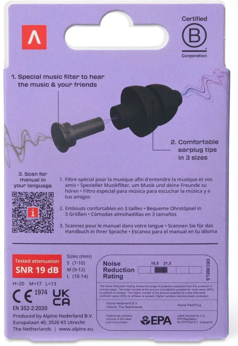 PARTYPLUG korvatulpat, musta