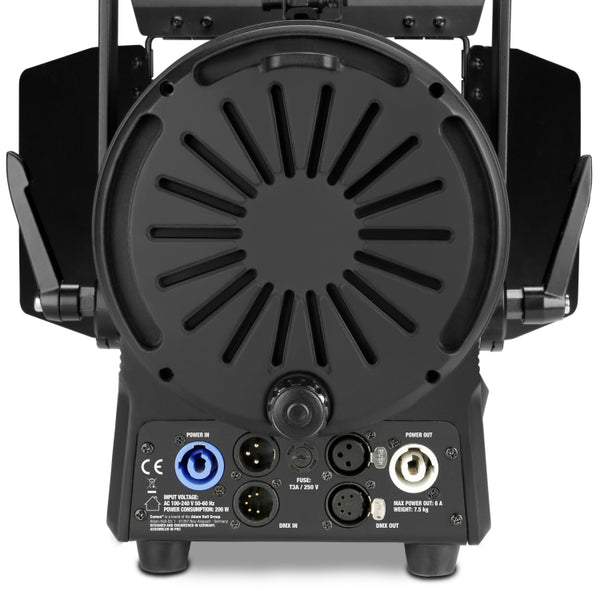 Theatre Spotlight with Fresnel Lens and 180 Watt Warm White LED in Black Housing
