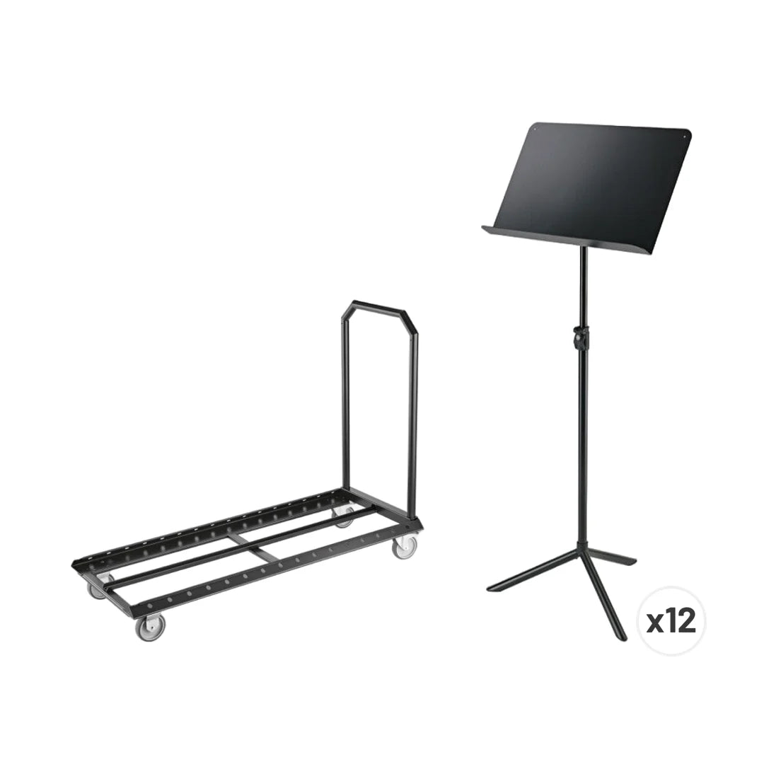 Nuottitelineet 12 kpl kärryllä