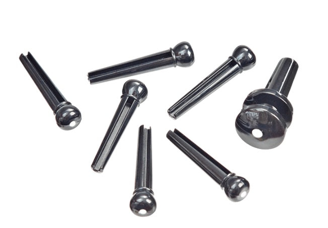 Bridge pin set 6pcs, end pin, black