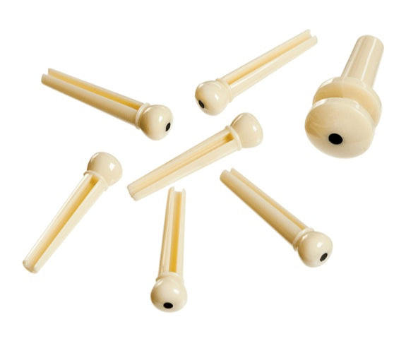 Bridge pin set 6pcs, end pin, ivory