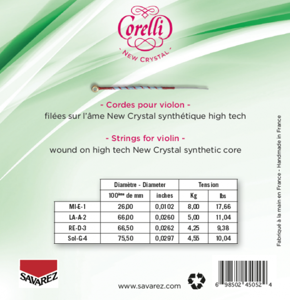 Viulun kielet Crystal Medium-light
