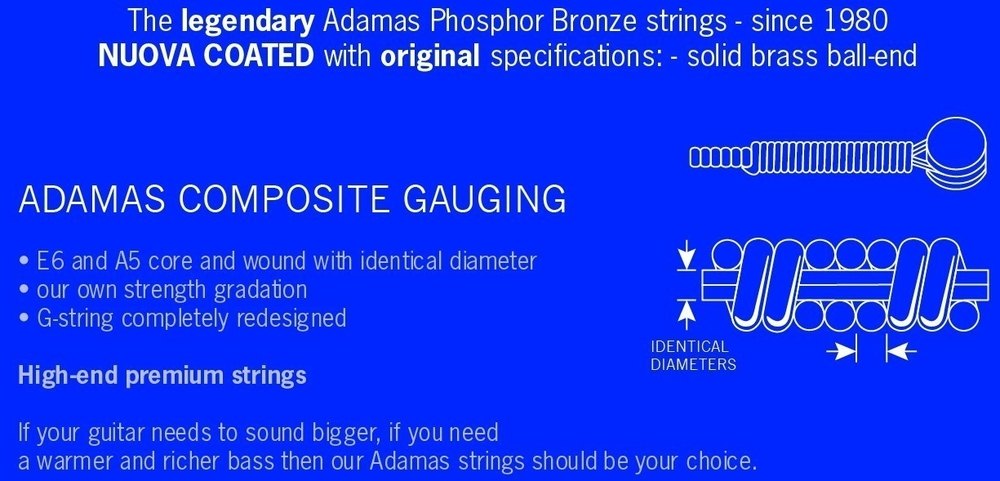 Akustisen kitaran kielet Nuova Phosphor Bronze päällystetty 3 setin paketti 3 settiä Ex-Light .010