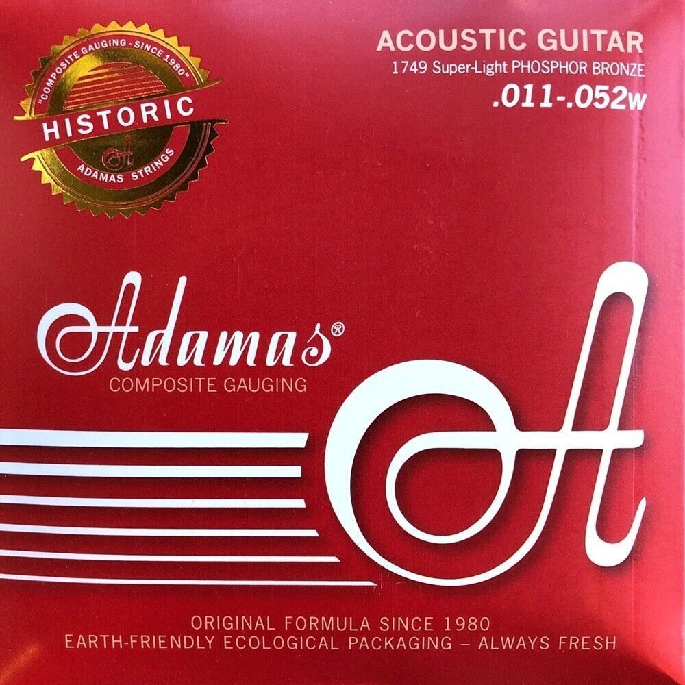 Akustisen kitaran kielet Adamas Historic Reissue Phosphor Bronze Super-Light .011-.052