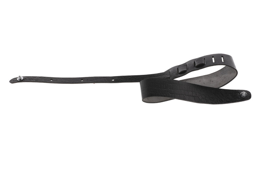 GEWA Premium Plain 70 Kitarahihna Hihnalukoilla Black Grained