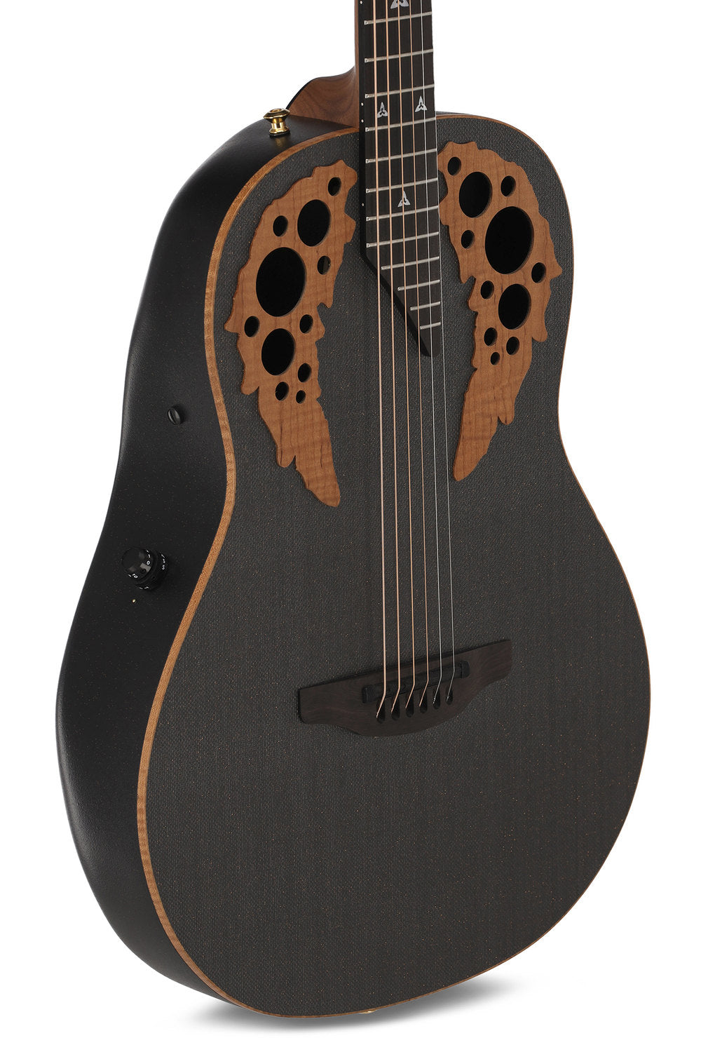 Elektro-akustinen kitara ADAMAS U581T-FM Mid-Depth Non-Cutaway Black Satin Copper Metal Flake