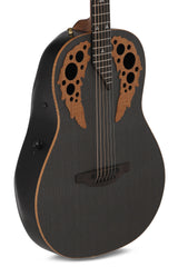 Elektro-akustinen kitara ADAMAS U581T-FM Mid-Depth Non-Cutaway Black Satin Copper Metal Flake