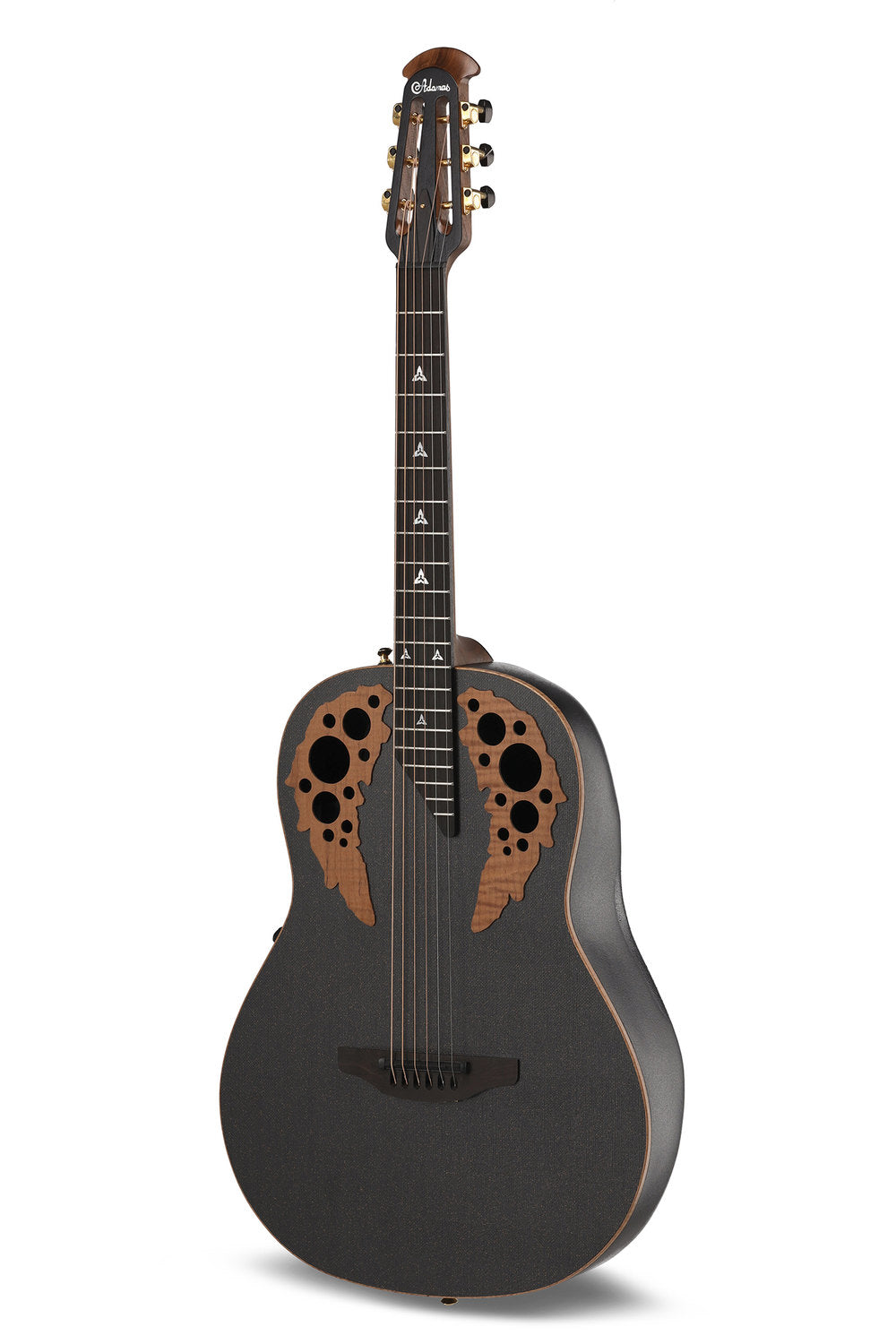 Elektro-akustinen kitara ADAMAS U581T-FM Mid-Depth Non-Cutaway Black Satin Copper Metal Flake