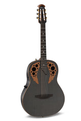 Elektro-akustinen kitara ADAMAS U581T-FM Mid-Depth Non-Cutaway Black Satin Copper Metal Flake