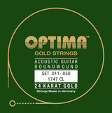 Akustisen kitaran kielet Gold Strings Setti