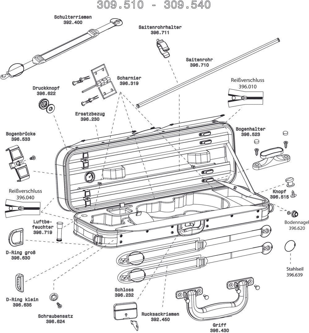 Liuteria Maestro Viulukotelo - Plyysi, Punainen