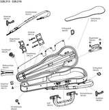 Liuteria Concerto muotoiltu viulukotelo - 40 mm karabiinit