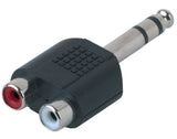 Audioadapteri 2x RCA Naaras - 1x 6,3 mm Stereo Uros