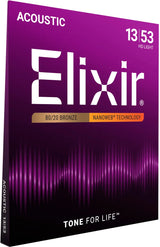 Elixir 11182 Nanoweb 80/20 Bronze HD Light (13-53) - Akustisen kitaran kielet
