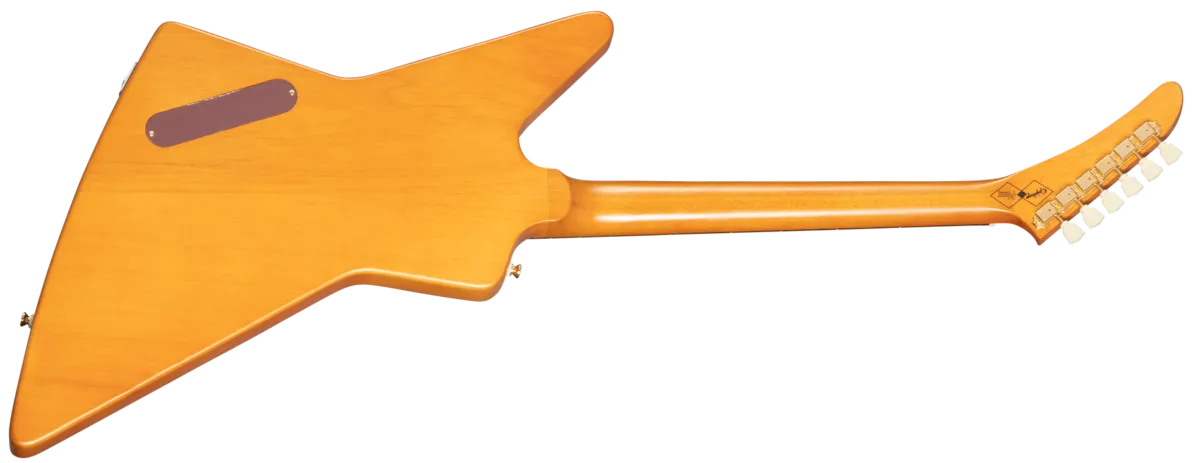 Epiphone 1958 Korina Explorer White Pickguard Aged Natural sähkökitara kotelolla