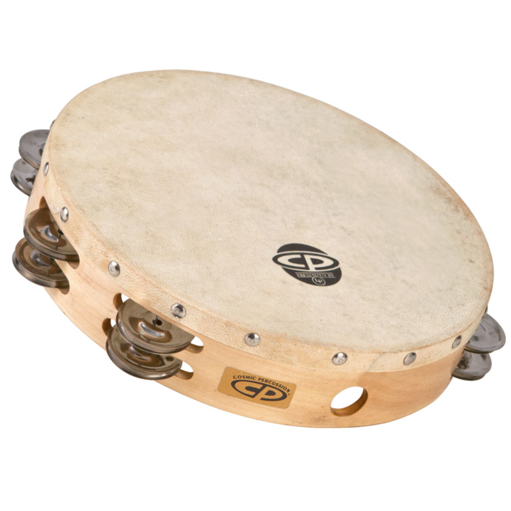 LP CP Wood Tambourine 10", Double Row