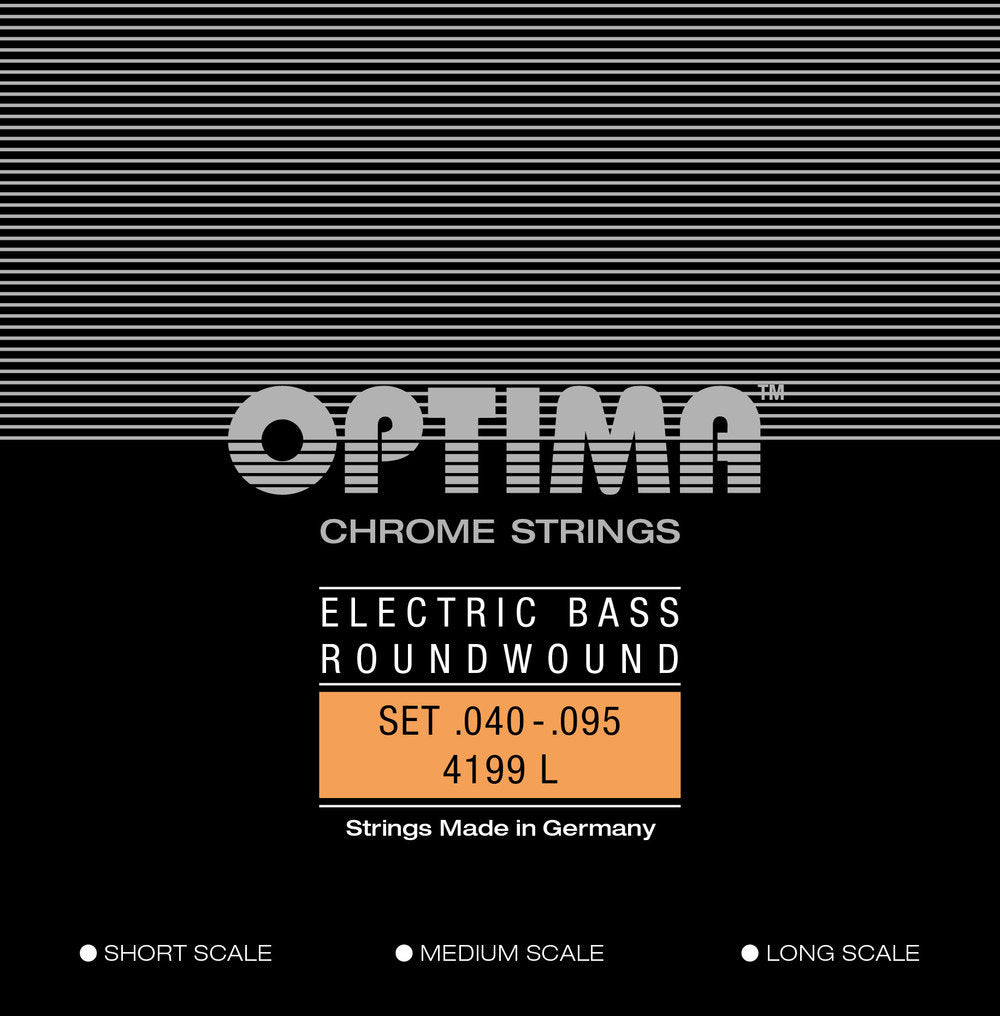 Sähköbasson kielet Chrome Strings. Round Wound Medium Scale Sarja (680505)