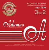 Akustisen kitaran kielet Adamas Phosphor Bronze Historic Reissue 3 settiä Light .012
