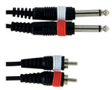 Basic Line Tuplakaapeli 2x 6,3mm Mono - 2x RCA, 5m