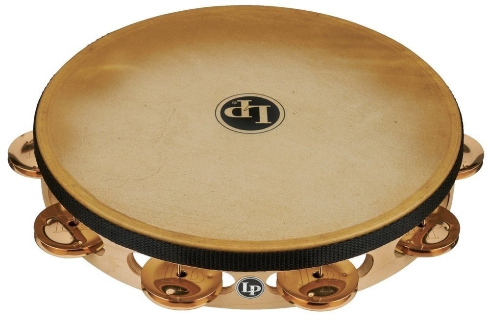 LP Pro 10" Tambourine - Single Row Bronze, with Head