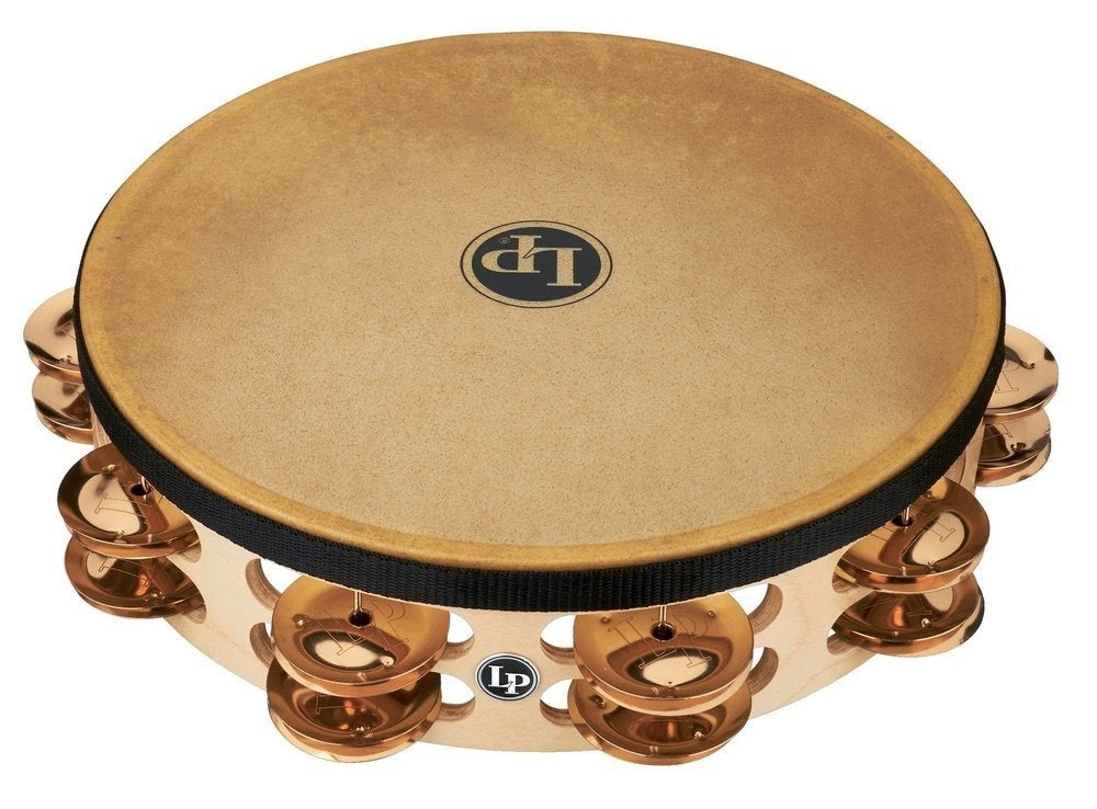 LP Pro 10" Kaksirivinen Tamburiini Nahka-kalvolla, Pronssi