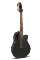 Elite TX Deep Contour Cutaway 12-string Black Textured
