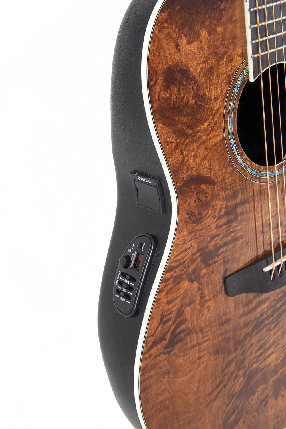 Elektro-akustinen kitara Celebrity Standard Plus Mid Cutaway Nutmeg Burled Maple