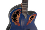 Ovation Celebrity Elite Plus Mid Cutaway Blue Transparent Quilt