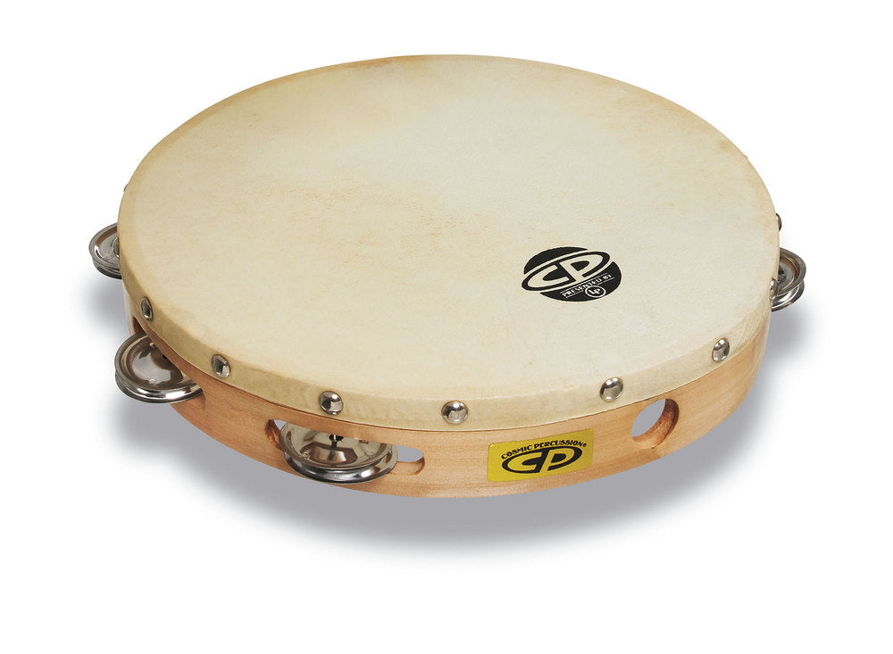 LP CP Wood Tambourine 10", Single Row