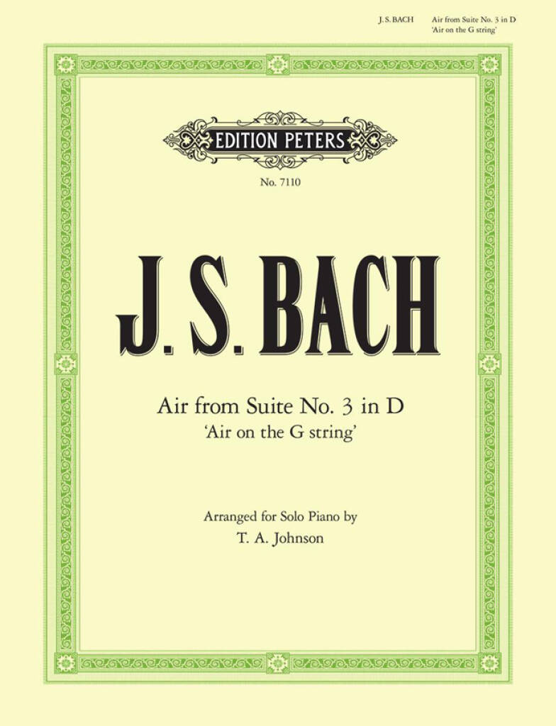 BACH AIR FROM SUITE 3 PIANO PETERS