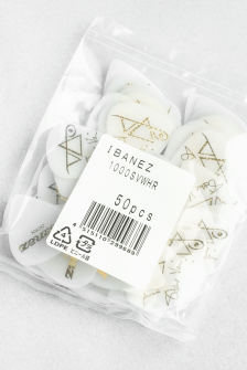 Ibanez Steve Vai Signature Rubber Grip White -plektrat, 50 kpl