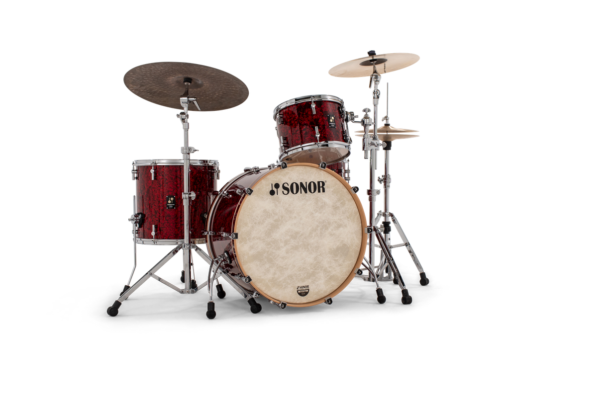 Sonor Momentum 322  kolmen rummun shell set , koivu, Red Pearl