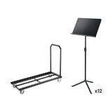 Nuottitelineet 12 kpl kärryllä