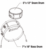 Tama Club-Jam Kit Satin Blonde telineillä