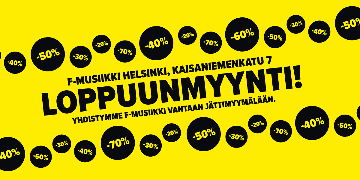F-Musiikki Helsinki yhdistyy Vantaan myymälään. Loppuunmyynti käynnissä. •  Musiikkikauppa F-Musiikki